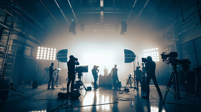 Behind the scenes on a film set